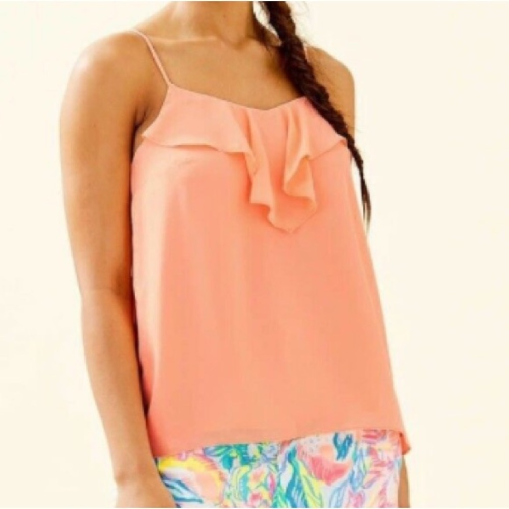 Lilly Pulitzer Tank Top Karmen Peach Cami XS Women's